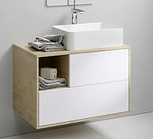 Тумба Aquanika AQQ1004650RU63 QUADRO под раковину 100х50 см, дуб давос/белый