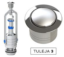 Сливной механизм KKPol ZSB/211/0/T/3, ZSB/211 однорежимный с STOP, 33-42 см, хром