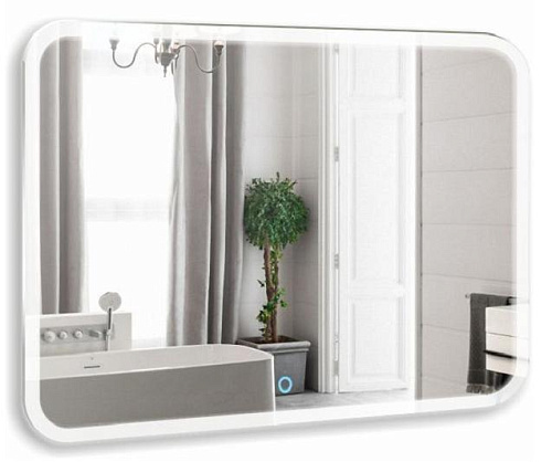 Зеркало Azario ФР-00001304 Стив подвесное, с подсветкой, 100х80 см, белое купить недорого в интернет-магазине Керамос