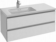 Комплект Jacob Delafon XAC112K-Z-00+EB2025-RA-G1C Vox: раковина столешница 100 см с мебелью (100 см) с 2 выдвижными ящичками, белый блестящий лак