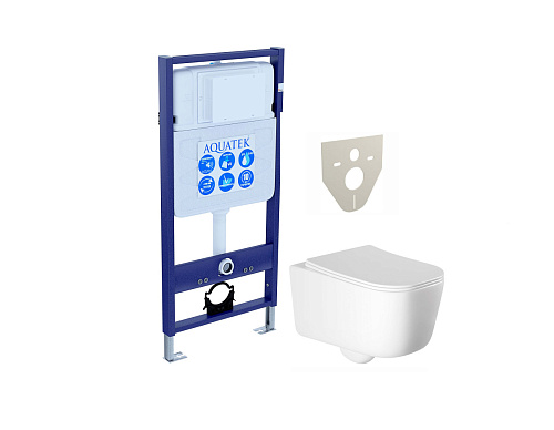 Комплект Aquatek SET Лугано: рама Standard INS-0000012 (без клавиши и крепежа) + унитаз AQ2002-00 с тонким сиденьем Soft-close, белый Комплект Aquatek SET Лугано: рама Standard INS-0000012 (без клавиши и крепежа) + унитаз AQ2002-00 с тонким сиденьем Soft-close, белый