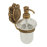 Дозатор Migliore 16628 Cleopatra жидкого мыла, стекло прозрачное с матовым декором/бронза