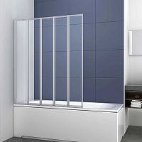 Шторка на ванну Vincea VSB-32120CL, 120х140 см, профиль хром/стекло прозрачное