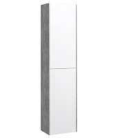 Шкаф-пенал Aqwella MOB0535BS+MOB0735W Mobi подвесной 37х150 см, бетон светлый