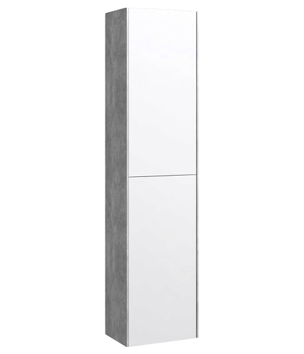 Шкаф-пенал Aqwella MOB0535BS+MOB0735W Mobi подвесной 37х150 см, бетон светлый снят с производства