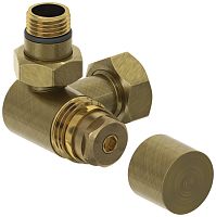 Вентиль Сунержа 05-1406-1234, 3D, левый, (под шестигранник) G 1/2" НР х G 3/4" НГ, состаренная бронза