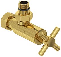 Вентиль Сунержа 03-1408-1234 угловой, (крест) G 1/2" НР х G 3/4" НГ, золото