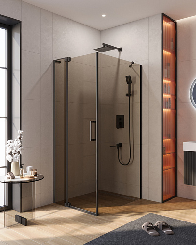Душевой уголок CEZARES SLIDER-AH-1-100-80/90-BR-NERO Душевой уголок CEZARES SLIDER-AH-1-100-80/90-BR-NERO