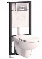 Комплект Vitra 9773B003-7202 Normus: инсталляция, подвесной унитаз, скрытая система смыва, стандартное сиденье