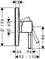 Смеситель для душа, встраиваемый, внешн.часть Hansgrohe Talis Classic 14165000