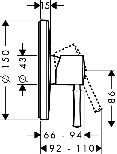 Смеситель для душа, встраиваемый, внешн.часть Hansgrohe Talis Classic 14165000 Смеситель для душа, встраиваемый, внешн.часть Hansgrohe Talis Classic 14165000