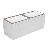 Тумба Keuco 31575730100 Edition 400 под умывальник 140х53.5 см, белый/стекло матовое трюфель