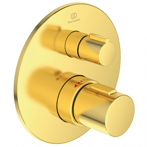 Смеситель Ideal Standard A5813A2 Ceratherm T100 для душа термостатический, индивидуальный, Brushed Gold (шлифованное золото) Смеситель Ideal Standard A5813A2 Ceratherm T100 для душа термостатический, индивидуальный, Brushed Gold (шлифованное золото)