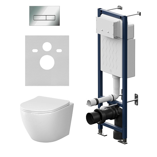 Комплект: Унитаз, Инсталляция, Кнопка смыва AM.PM LIKE IS110351.801901 Комплект: Унитаз, Инсталляция, Кнопка смыва AM.PM LIKE IS110351.801901