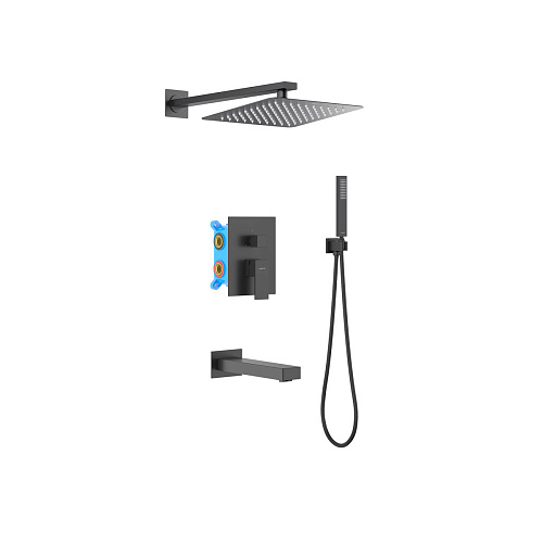 Душевой комплект Aquatek AQ1673MB Либра Set 4 в 1, черный матовый Душевой комплект Aquatek AQ1673MB Либра Set 4 в 1, черный матовый