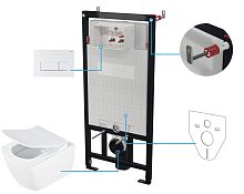 Комплект Deante CDZA6ZPW Anemon Zero: инсталляции с унитазом, клавиша белый матовый