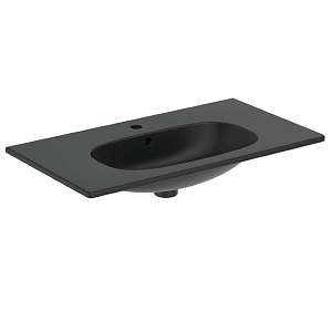 Раковина Ideal Standard T3509V3 Tesi Vanity подвесная 80х45 см, для монтажа соло, Silk Black (черный шелк)