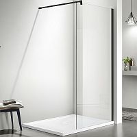 Душевая перегородка Aquatek AQ WIW 08020BL 80 см, прозрачное стекло, профиль черный