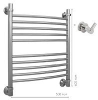 Сет № 1899 12-0101-6050, Полотенцесушитель водяной (White) + 12-2010-0002, Вешалка (White)