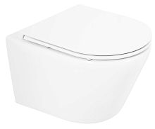 Чаша унитаза BelBagno BB8001CHR/SC TRE подвесного, с сиденьем, 36х50 см, белая