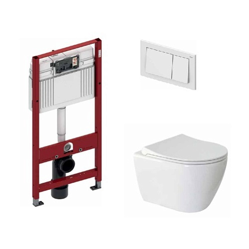 Комплект: Унитаз, Инсталляция, Кнопка смыва TECE Profil 9400000WC.01