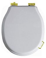 Сиденье для унитаза Simas LA007bi/oro Lante, с ручкой, цвет белый/золото (микролифт)
