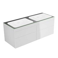 Тумба Keuco 31575800100 Edition 400 под умывальник 140х53.5 см, белый глянцевый/стекло глянцевое антрацит