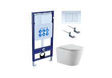 Комплект Aquatek SET Вега-009 4 в 1: рама Standard INS-0000012 + крепеж KKI-0000002 + кнопка KDI-0000009 + унитаз AQ1905-00 с крышкой-сиденьем Soft-close, белый Комплект Aquatek SET Вега-009 4 в 1: рама Standard INS-0000012 + крепеж KKI-0000002 + кнопка KDI-0000009 + унитаз AQ1905-00 с крышкой-сиденьем Soft-close, белый