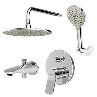 Набор AM.PM FB85A10010 X-Joy: смеситель для ванны/душа, верхний душ, душевой набор, излив на ванну, хром