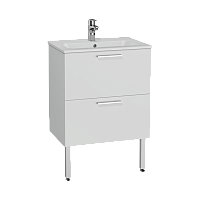 Тумба Vitra 66106 Mia с раковиной 60х40 см, подвесная, с 2 ящиками, GWHITE (глянцевый белый)