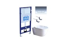 Комплект: Унитаз, Инсталляция, Кнопка смыва Aquatek Поларис SET AQUATEK ПОЛАРИС-01-016 4в1