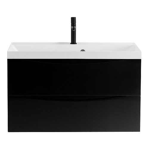 База BelBagno MARINO-800-2C-SO-NL-P под раковину 80х45 см, подвесная, Nero Lucido (черный глянец) купить недорого в интернет-магазине Керамос