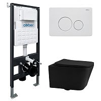 Инсталляция с подвесным унитазом Abber Rechteck AC1201MB-AC0105-AC0121MW Инсталляция с подвесным унитазом Abber Rechteck AC1201MB-AC0105-AC0121MW