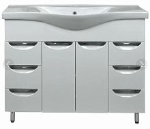 Тумба Loranto CS00070807 Модерн с раковиной, напольная, 100х35 см, белая Тумба Loranto CS00070807 Модерн с раковиной, напольная, 100х35 см, белая