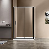 Душевой уголок Vincea VSR-1G9013CLB Garda, 130х90 см, профиль черный/стекло прозрачное
