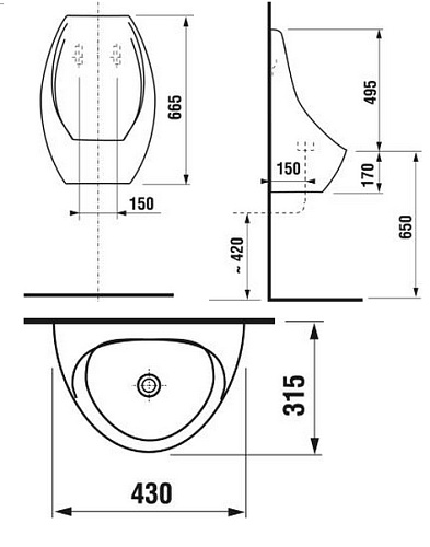 Писсуар Jika Domino 411010000001 купить недорого в интернет-магазине Керамос