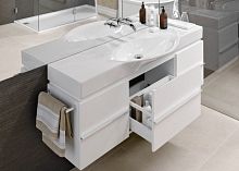 Тумба с раковиной Laufen New Case/Palace (4.0130.2.075.463.1+8.1270.4.000.104.1) с полотенцедержателем, белая