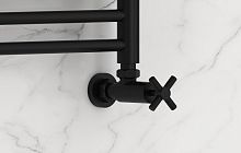 Вентиль Сунержа 31-1408-1234 угловой, (крест) G 1/2" НР х G 3/4" НГ, матовый черный