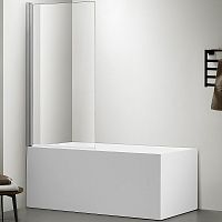 Шторка на ванну Aquatek AQ DEL SBA 08015CH 80 см, прозрачное стекло, профиль хром