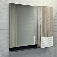 Зеркальный шкаф Comforty 00-00006573 Страсбург 90х80 см, дуб дымчатый Зеркальный шкаф Comforty 00-00006573 Страсбург 90х80 см, дуб дымчатый