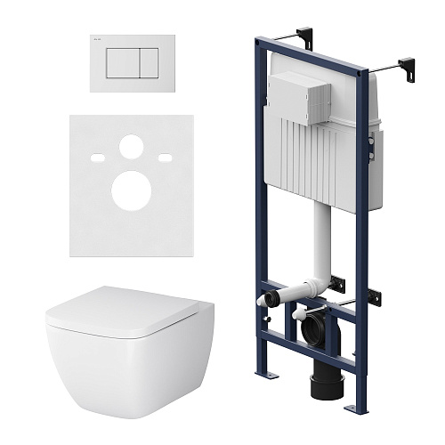 Комплект: Унитаз, сиденье, инсталляция, кнопка AM.PM GEM IS70201.901701 купить недорого в интернет-магазине Керамос