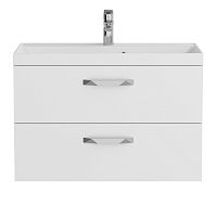 База BelBagno AURORA-800-2C-SO-BL под раковину 80х45 см, подвесная, Bianco Lucido (белый глянец)