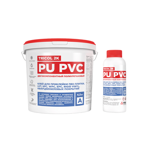 Клей для напольных покрытий TRICOL 2K PU PVC 5кг Клей для напольных покрытий TRICOL 2K PU PVC 5кг