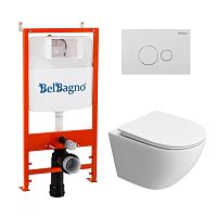 Инсталляция с подвесным унитазом BelBagno Uno BB5177CH-TOR/SC/BB026/BB082BL Инсталляция с подвесным унитазом BelBagno Uno BB5177CH-TOR/SC/BB026/BB082BL