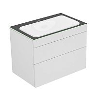 Тумба Keuco 31571710100 Edition 400 под умывальник 70х53.5 см, белый/стеклое матовое антрацит