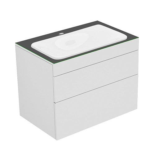 Тумба Keuco 31571710100 Edition 400 под умывальник 70х53.5 см, белый/стеклое матовое антрацит купить недорого в интернет-магазине Керамос