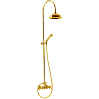 Cisal AC00405124  Arcana Душевой комплект: смеситель, стойка с верхним душем, лейка+шланг, цвет золото