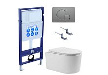 Комплект: Унитаз, Инсталляция, Кнопка смыва Aquatek Мия SET AQUATEK МИЯ-070 4в1