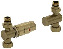 Терморегулятор Сунержа 05-1420-0000 автоматический, прямой, G 1/2" НР х G 3/4" НГ (набор), состаренная бронза