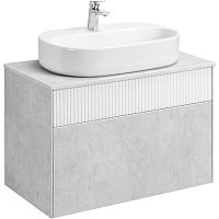 Набор Акватон 1A2762K3MH4C0 Марбл: тумба-раковина 80х46 см, слэйт\белый матовый + раковина Одри накладная 42х62 см Round